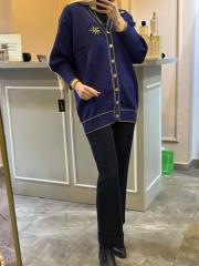 sentez broom paçası duble rahat pantolon lacivert 2