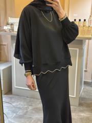 ghisa tasarım rahat tunik siyah 2