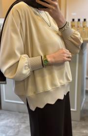 ghisa tasarım rahat tunik bej 2
