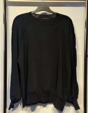 ghisa kolları merserize şerit detaylı bluz siyah