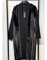 ghisa kürk detaylı triko hırka siyah 5