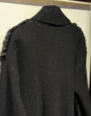 ghisa kürk detaylı triko hırka siyah 9