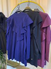 ghisa fırfırlı triko tunik lacivert