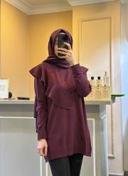 ghisa fırfırlı triko tunik mürdüm 2