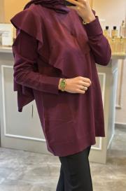 ghisa fırfırlı triko tunik mürdüm 4