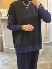 ghisa kolları merserize tunik lacivert 2