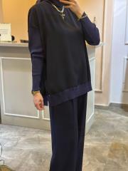 ghisa kolları merserize tunik lacivert 3