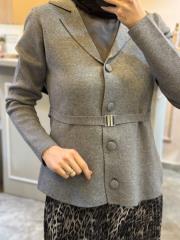 ghisa kemer detaylı triko hırka gri 2