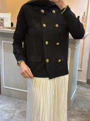 ghisa gold düğme detaylı hırka siyah 5