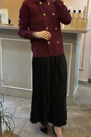 ghisa gold düğme detaylı hırka bordo 4