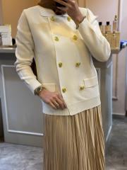 ghisa gold düğme detaylı hırka ekru 3