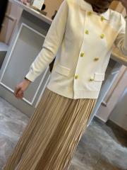 ghisa gold düğme detaylı hırka ekru 6