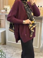 ghisa yandan bağlama detaylı triko tunik mürdüm 4