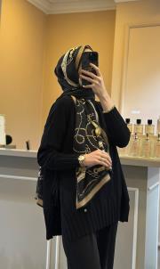 ghisa yandan bağlama detaylı triko tunik siyah 2