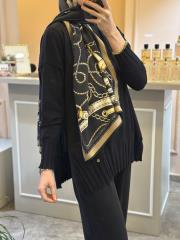 ghisa yandan bağlama detaylı triko tunik siyah 3