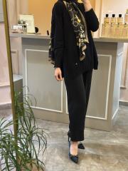 ghisa yandan bağlama detaylı triko tunik siyah 4