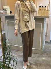 ghisa yandan bağlama detaylı triko tunik taş 4