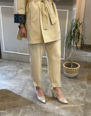 sentez sidney önü arkası nevlülü pantolon taş