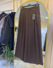 sentez eyfer geniş paça pileli pantolon kahve