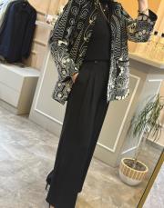 sentez eyfer geniş paça pileli pantolon siyah