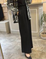 sentez eyfer geniş paça pileli pantolon siyah 3