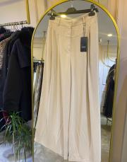 sentez eyfer geniş paça pileli pantolon taş