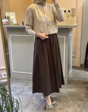 sentez ely beli lastikli etek kahve 2