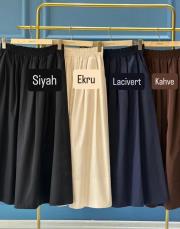 sentez ely beli lastikli etek lacivert 3