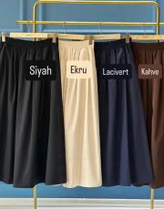 sentez ely beli lastikli etek siyah 3