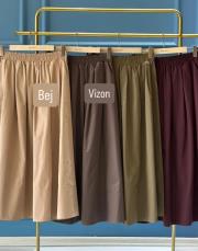 sentez ely beli lastikli etek bej