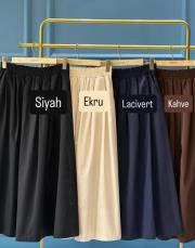 sentez ely beli lastikli etek ekru 3