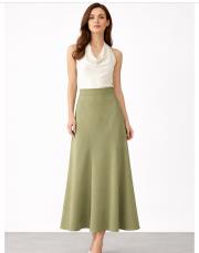 sentez lilium parçalı volanlı etek fıstık yeşili