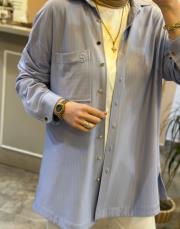 ghisa çizgili tunik mavi 2