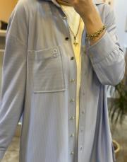 ghisa çizgili tunik mavi 3