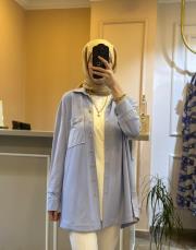 ghisa çizgili tunik mavi 5