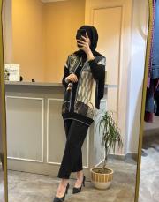 ghisa desenli tunik siyah