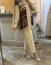 ghisa desenli tunik bej 2