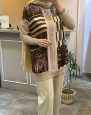 ghisa desenli tunik bej 4