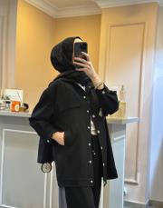 ghisa ceketi taş işlemeli takım siyah 4