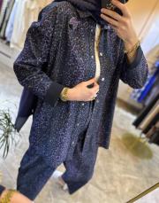 ghisa leopar desenli tuniği çıtçıt kapamalı takım mor 5