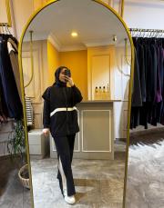 ghisa paraşüt kumaş yelekli spor takım siyah