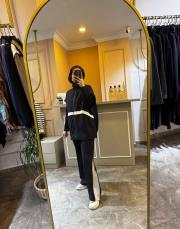 ghisa paraşüt kumaş yelekli spor takım siyah 3