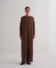 rayon merserize uzun hırka kahve