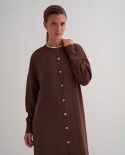 rayon merserize uzun hırka kahve 4