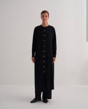 rayon merserize uzun hırka siyah