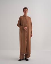 rayon merserize uzun hırka camel