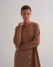 rayon merserize uzun hırka camel 4