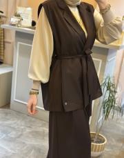 ghisa yeleğinin kuşağı içten geçirmeli takım kahve 3