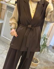 ghisa yeleğinin kuşağı içten geçirmeli takım kahve 6