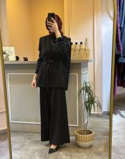 ghisa yeleğinin kuşağı içten geçirmeli takım siyah